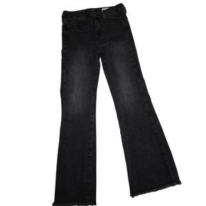 Forever21 Kids Girls 13/14 Black Gray Mid-Rise Flare Jeans Stretch Adj-Waist